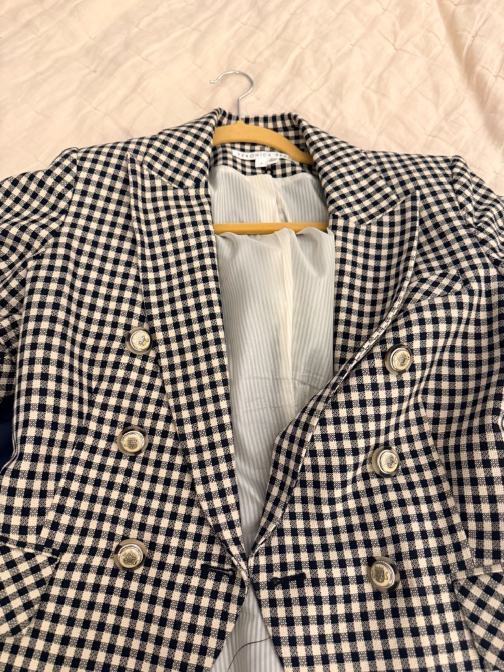 Veronica Beard Jenny Gingham Short-Sleeve Jacket - Picture 9 of 9